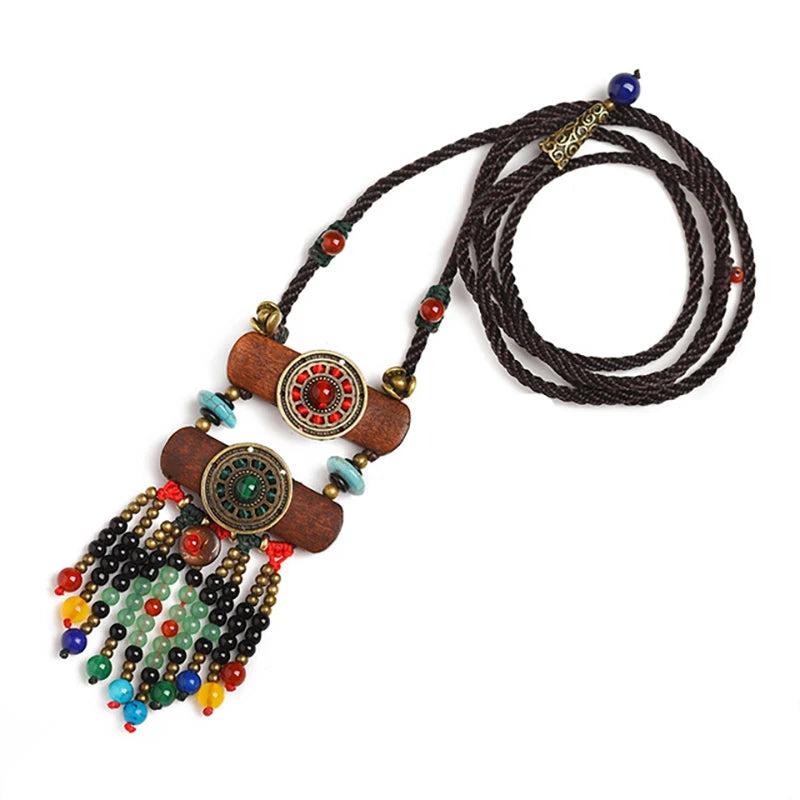 Ethnic Beaded Necklace Multi-Layer Accessory