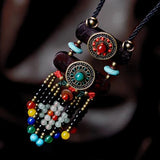 Ethnic Beaded Necklace Multi-Layer Accessory