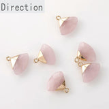 Natural Crystal Stone Fan-shaped Pendant DIY Necklace Bracelet Accessory