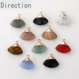 Natural Crystal Stone Fan-shaped Pendant DIY Necklace Bracelet Accessory
