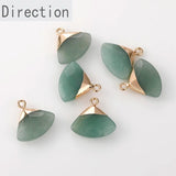 Natural Crystal Stone Fan-shaped Pendant DIY Necklace Bracelet Accessory