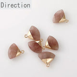 Natural Crystal Stone Fan-shaped Pendant DIY Necklace Bracelet Accessory