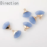 Natural Crystal Stone Fan-shaped Pendant DIY Necklace Bracelet Accessory
