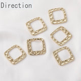 14K Gold-coated Square Hollow Pendant Earrings Accessory