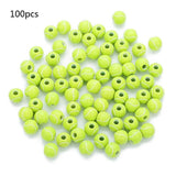 100pcs Green Tennis Ball Round Beads 12mm DIY Jewelry Making