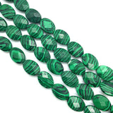 10x14mm Amethyst Malachite Faceted Natural Stone Oval Beads