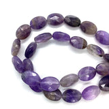 10x14mm Amethyst Malachite Faceted Natural Stone Oval Beads