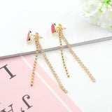 4PCS Ear Back Stoppers with Chain, Rhinestone Butterfly Earring Plugs