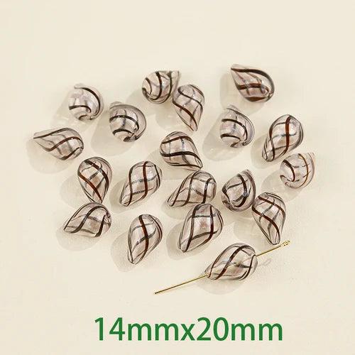 Chubby Water Drop Glass Beads DIY Jewelry Accessories 2PCS