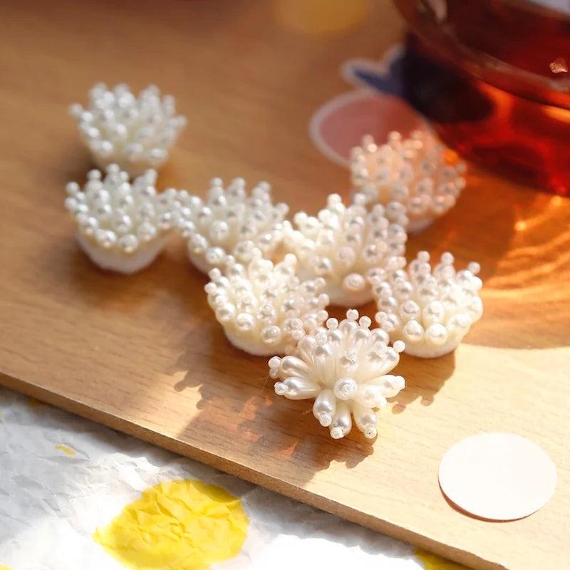 Pearl Beads Flower Patch DIY Earrings Jewelry Materials