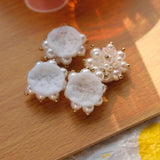 Pearl Beads Flower Patch DIY Earrings Jewelry Materials