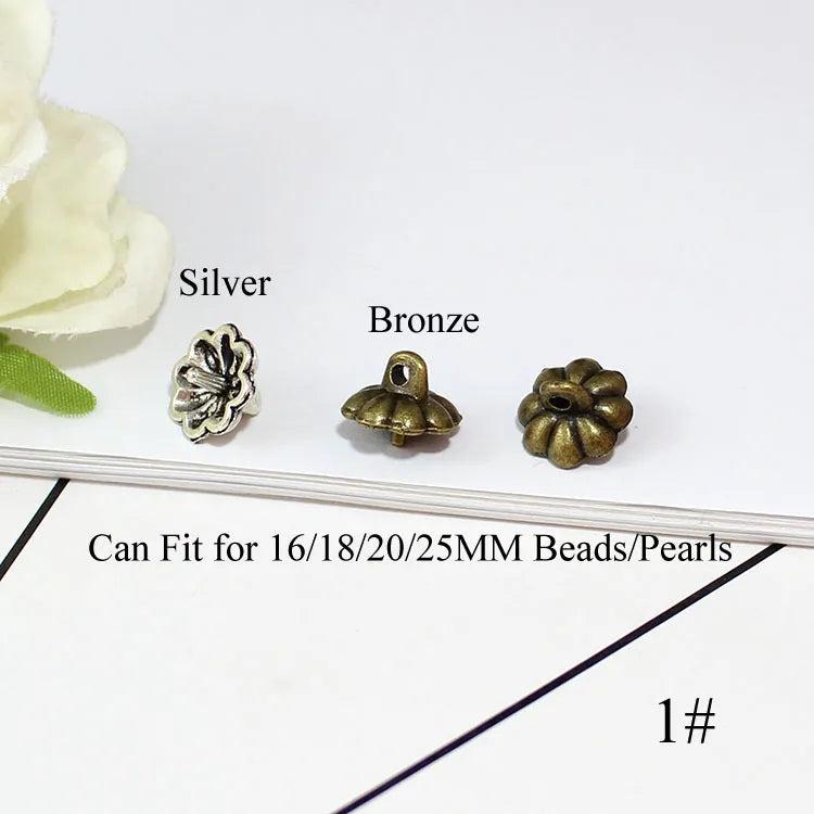 15PCS Flower Bead Caps for Jewelry Making Bracelet Accessories
