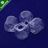 10pcs Clear Square Glass Jewelry Pendant Wishing Bottles
