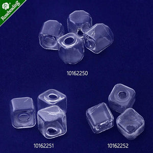 10pcs Clear Square Glass Jewelry Pendant Wishing Bottles