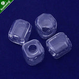 10pcs Clear Square Glass Jewelry Pendant Wishing Bottles