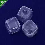 10pcs Clear Square Glass Jewelry Pendant Wishing Bottles