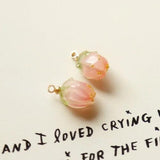 UV Epoxy Pink Flower Bract Resin Earrings Pendant Hairpin Accessories DIY