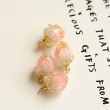 UV Epoxy Pink Flower Bract Resin Earrings Pendant Hairpin Accessories DIY