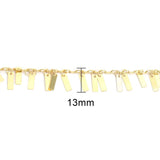 Copper Link Chain with Rectangle Round Pendant 13x3mm