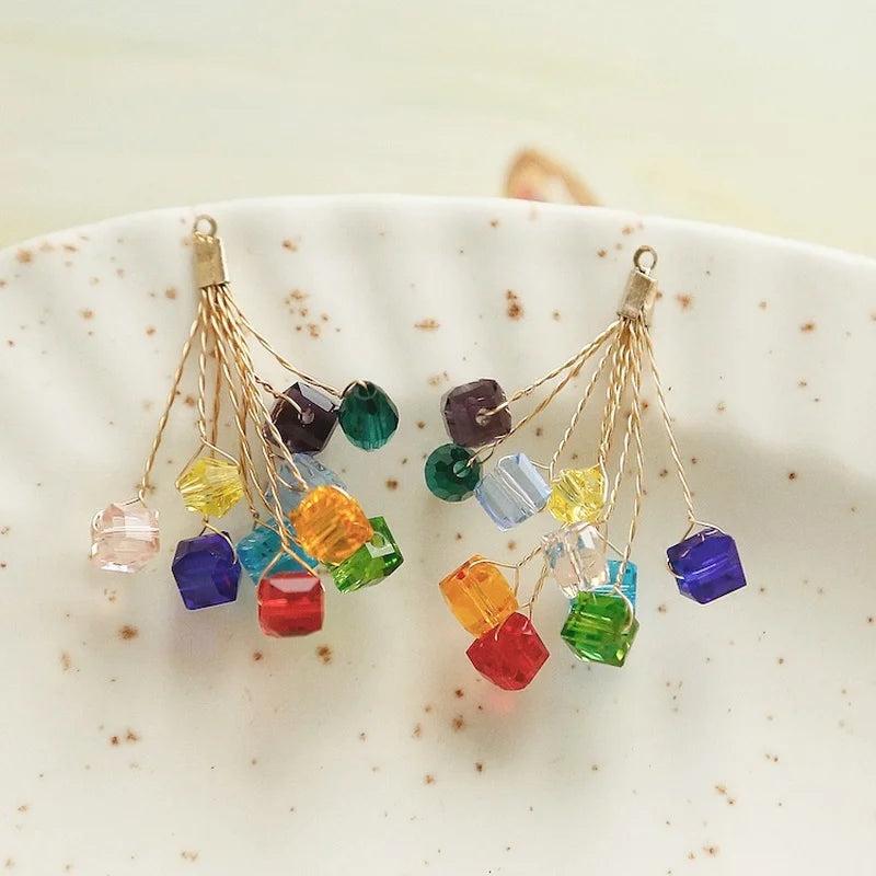 Bright Bead Combination Bouquet Crystal Earrings Pendant DIY Accessories
