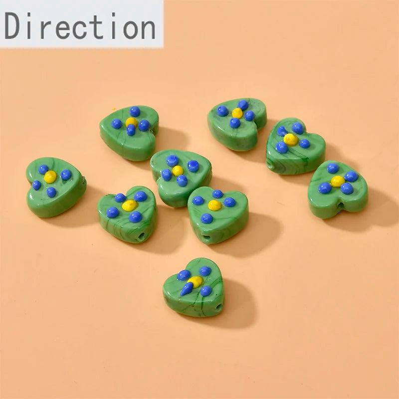 Retro Glass Love Beads for DIY Jewelry