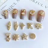 Light Bear Flower Zircon Manicure Nail Accessories