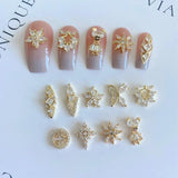 Light Bear Flower Zircon Manicure Nail Accessories