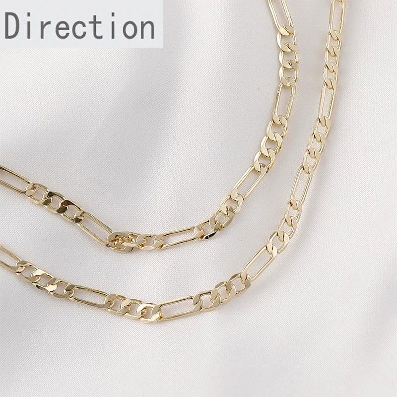 14k Bright Long Chain Necklace DIY Hand Jewelry Material