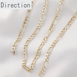 14k Bright Long Chain Necklace DIY Hand Jewelry Material