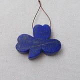 Natural Stone Carved Flowers Lapis Lazuli Pendant Bead 30x37x7mm 15.15g