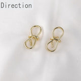 14K Copper Plating Bow Silver Pin Earrings