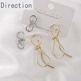 14K Copper Plating Bow Silver Pin Earrings