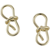 14K Copper Plating Bow Silver Pin Earrings