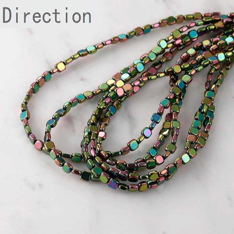 Colorful Gallstone Square Beads Diy Jewelry Material 1PCS