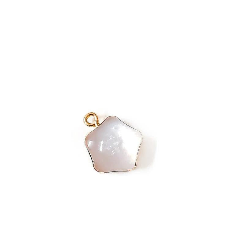 Pentagon Eardrop KC Plated Stone Pendant Resin Charms Necklace Earring Accessori