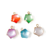 Pentagon Eardrop KC Plated Stone Pendant Resin Charms Necklace Earring Accessori