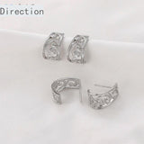 14k Hollow Retro C-Shaped Earrings DIY Jewelry Accessories 2PCS