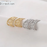 14k Hollow Retro C-Shaped Earrings DIY Jewelry Accessories 2PCS
