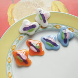Oil Painting Hand-Painted Epoxy Ear Stud Hair Clip DIY Ornament 2p
