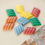 Beveled Drum Resin Japanese Earrings DIY Accessories 4pcs