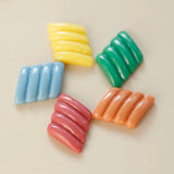 Beveled Drum Resin Japanese Earrings DIY Accessories 4pcs