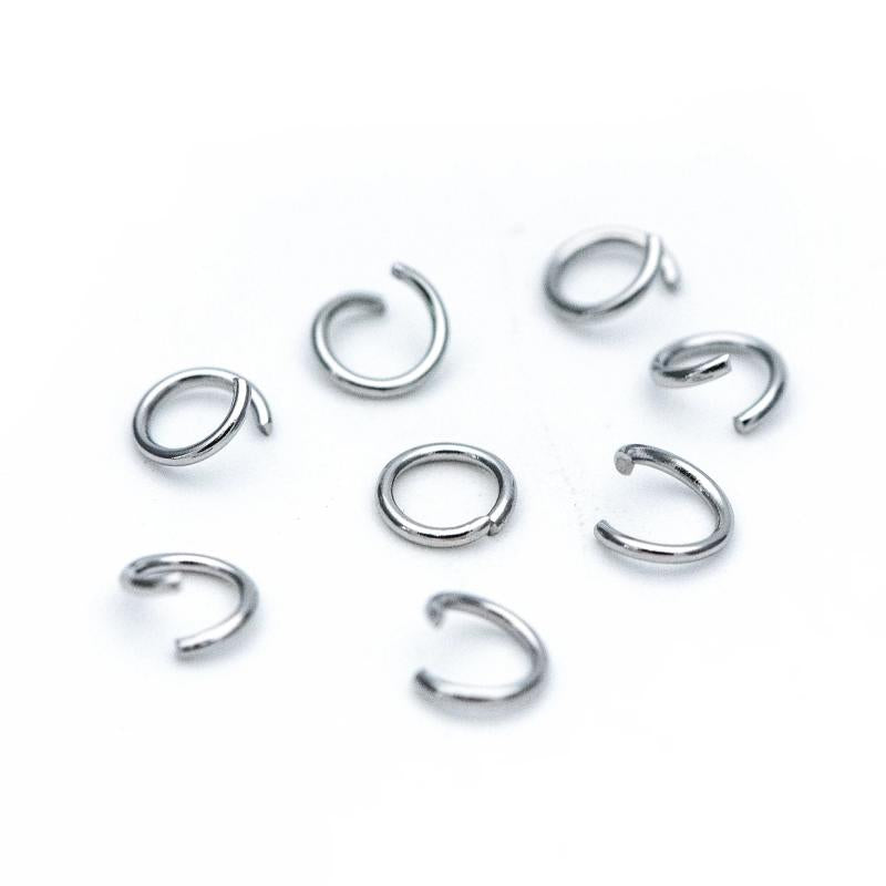 200pcs Stainless Steel Jump Rings, 4/5mm, Silver Split Rings (RB-184)
