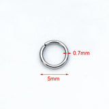 200pcs Stainless Steel Jump Rings, 4/5mm, Silver Split Rings (RB-184)