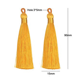 10pcs Long Silk Tassel Fringe Charms Pendants 90mm for Jewelry Making