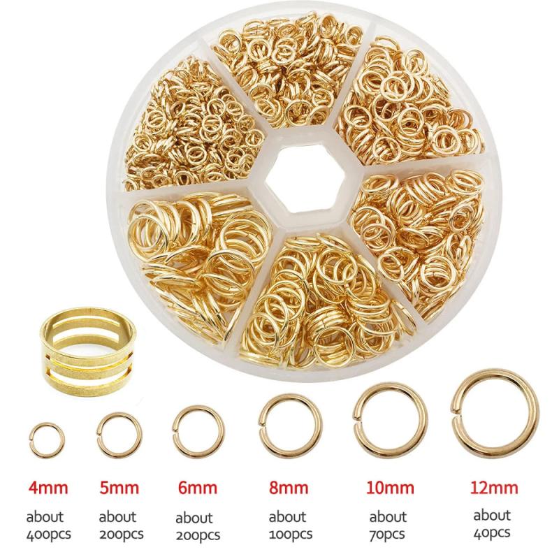 1000Pcs Mixed Jump Rings 6 Sizes with Tool for Jewelry Making