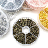1000Pcs Mixed Jump Rings 6 Sizes with Tool for Jewelry Making