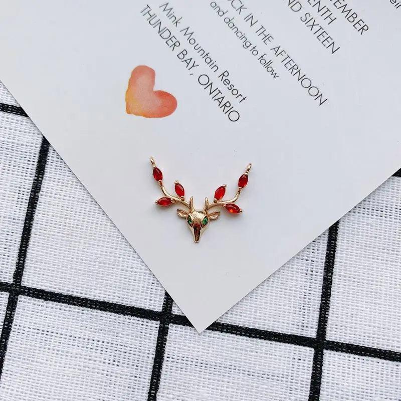 DIY Jewelry Accessories Copper Edging Antlers Pendant Antique Hairpin