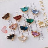 Glass Mixed Eardrop Alloy Necklace Earring Charms Pendant DIY Material