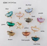 Glass Mixed Eardrop Alloy Necklace Earring Charms Pendant DIY Material