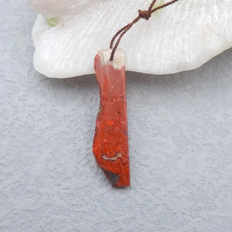 Natural Stone Crazy Lace Agate Nugget Pendant 44x12x4mm